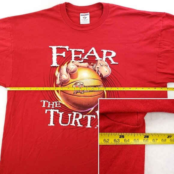 Maryland Terrapins Vintage T-Shirt Basketball Fear the Turtle Y2K 2002 2XL - Picture 9 of 11
